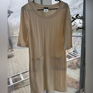 Chanel Cream Knit Dress, size 36
